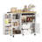 Rolling Kitchen Island With Storage Cabinet, 41.3'' Width Kitchen Cart With Desktop Drop Leaf Countertop, Portable Mobile Island With Towel Rack, Spice Rack Shelf, White-1982943452