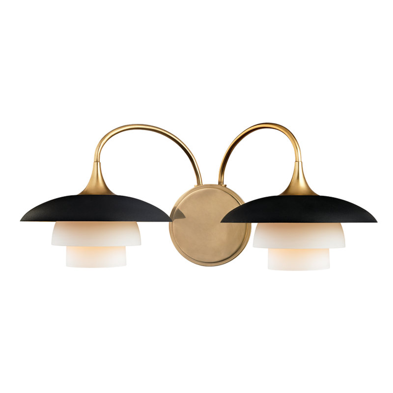 Steel Armed Sconce, Aged Brass