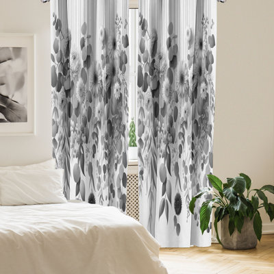 Paire de rideaux gris Ambesonne