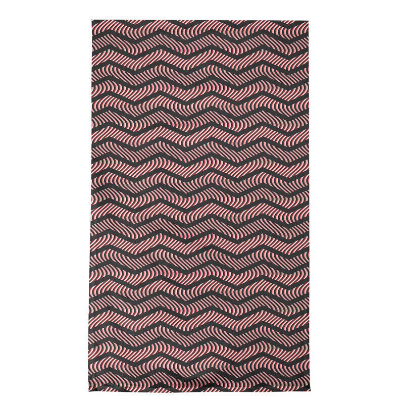 Stephenie Tea Towel Kitchen Towel, Brown/Black/Pink, Poly Twill