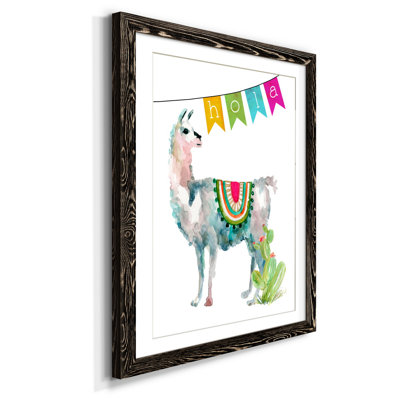 Fiesta Llama II - Reproduction d'art graphique sur papier encadré