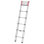 Échelle télescopique en aluminium Hailo T80 FlexLine | 9 barreaux | Hauteur réglable à 8,5 pi | Déverrouillage à une main | Indicateur de verrouillage de sécurité | Antirouille | Utilisation intérieure intérieure | Capacité de 330 lb - Argent