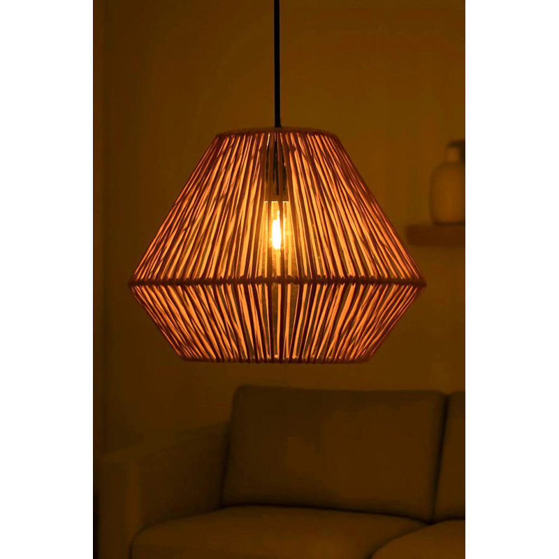 Élégant lustre écru à hauteur réglable, structure en métal, 13 po x 10,6 po | Taille du capuchon: 13 po x 5,5 po | 1 x douille E27 (40 W maximum, ampoule non incluse) | Idéal pour le décor du salon et de la salle à manger, design élégant et fonctionnel