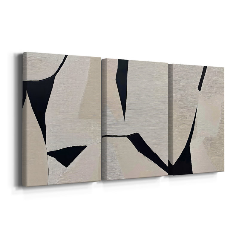 Série ABSTRACT DCxxxx - Toile tendue sur mesure - 3 pièces, H 12 po x l 24 po
