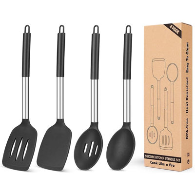 Ensemble de 4 ustensiles de cuisine en silicone