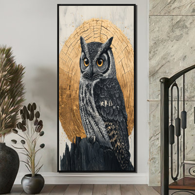 «Glendene Dalk Owl Into Golden Forest Landscape I», art sur toile