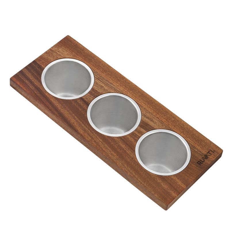 Ruvati Condiment Tray 3 Bowl Serving Board For Workstation Sinks (complete Set) - Rva1377
