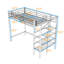 Lit mezzanine simple en métal avec rangement intégré et design contemporain-16461056