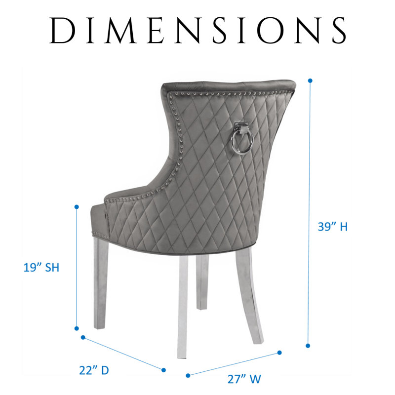 Chaise d'appoint à oreilles rembourrée Duthill, Gris