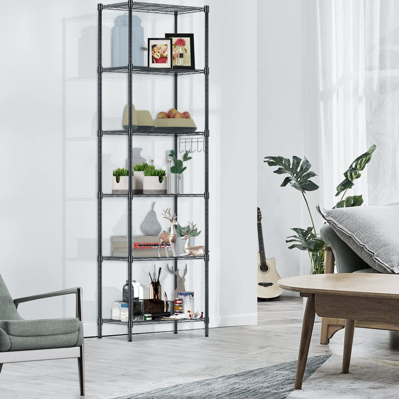 Nemcova 54cm W Metal Shelving Unit, Black