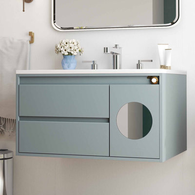 Meuble-lavabo flottant 31 po avec capteur DEL