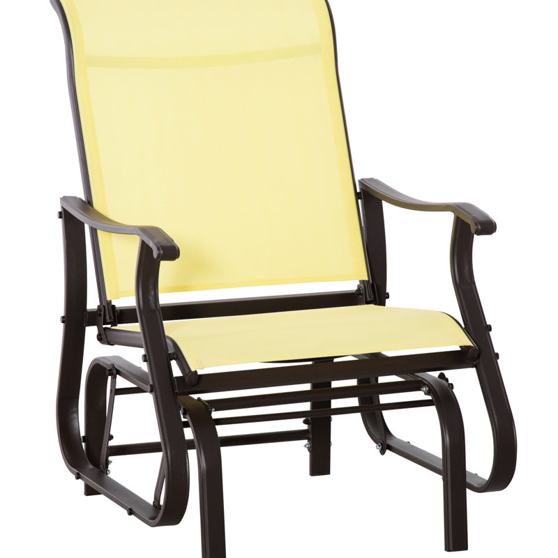 Fauteuil oscillant beige - chaise berçante d'extérieur pour chaise