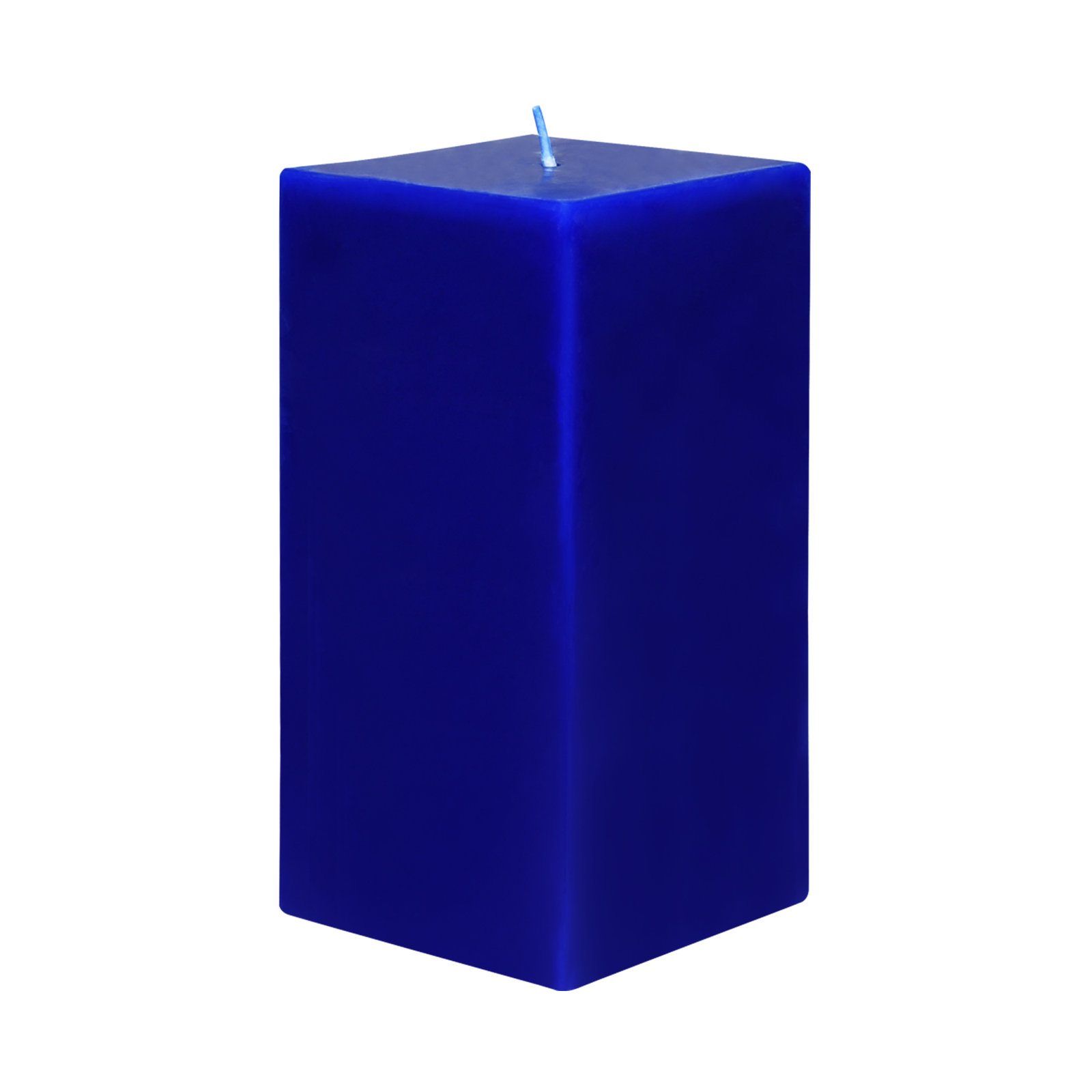 Square Pillar Candle, Blue, 6" H x 3" W x 3" D, 1 Candle