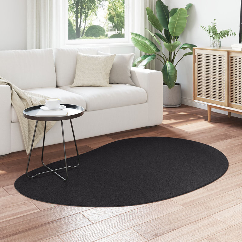 Area Rug Black Non-Slip, Novelty 120 x 170 cm, Polyester