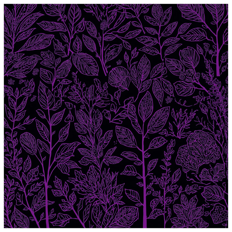 Tapisserie murale «Mauve Botanical Illustration» - décoration murale botanique, 50 po H x 60 po L avec 4 œillets