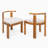 Acacia Wood Armless Outdoor Dining Chair with Cushions Set