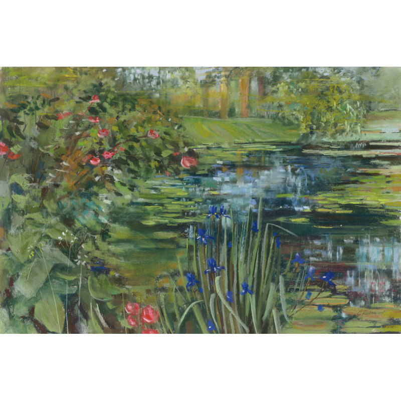 Peaceful Pond Crop by Carol Rowan - Wrapped Canvas Painting, 30cm H x 46cm W x 3.8cm D