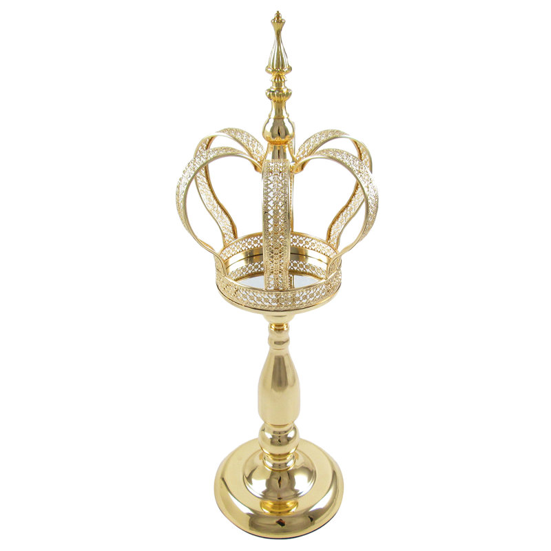 Centre de table Shanon Royal Crown Decor, Or, H 21,25 po x l 7,5 po x P 7,5 po