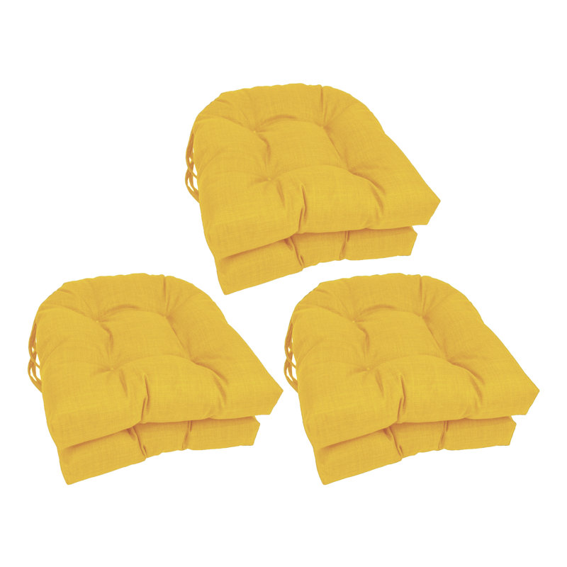 Outdoor 3.5'' Dining Chair Seat Cushion, Lemon