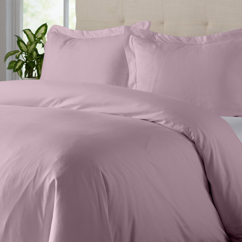Modern Microfiber Duvet Cover Set - Basics by Wayfair™, Lavender, Full/Queen Duvet Cover + 2 Full Shams
