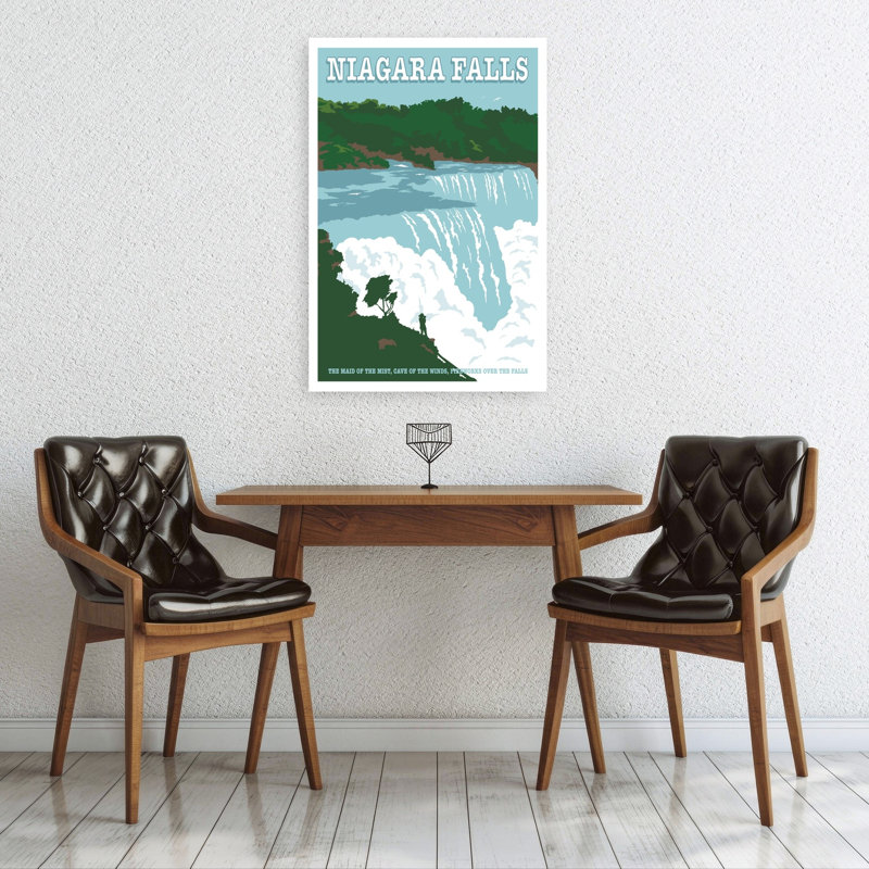 Majestic Niagara Falls Abstract Contemporary Landscape Nature Wall Art Print 1 Piece Wrapped Canvas Wall Art