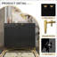 Armoire d'appoint 2 portes noire avec motif en relief et pieds en métal en forme de X, parfait pour le rangement et la décoration modernes.