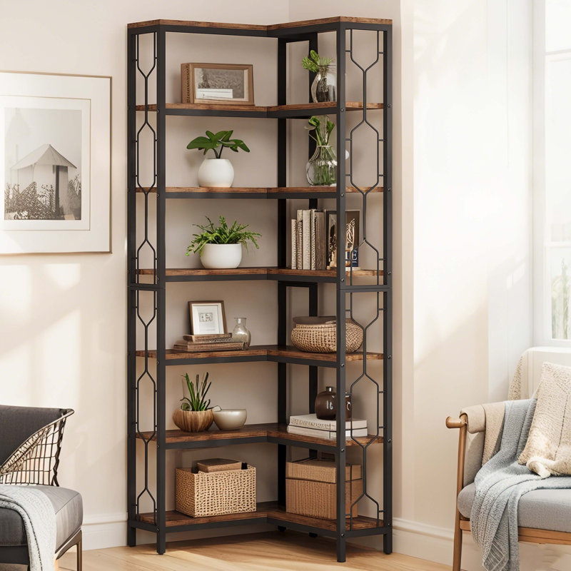 Floki Bookcase, Rustic Brown/Black