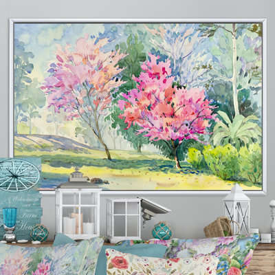 «Path To The Enchanted Pink Forest II», reproduction encadrée sur toile