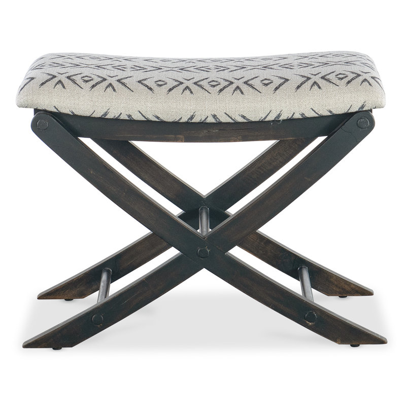 Jafar Grey and Black Sand Upholstered Wood Bed Bench