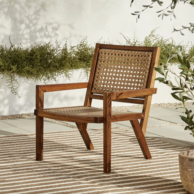 Chaise d'appoint d'extérieur en rotin Coastal