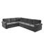 Canapé d'angle convertible en L, 3 m (118 po), en chenille, gris clair moderne-1076375619