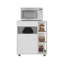 Jud Microwave Cart with 5 Shelves, 1 Door, Cabinet Storage, and Rolling Casters, White