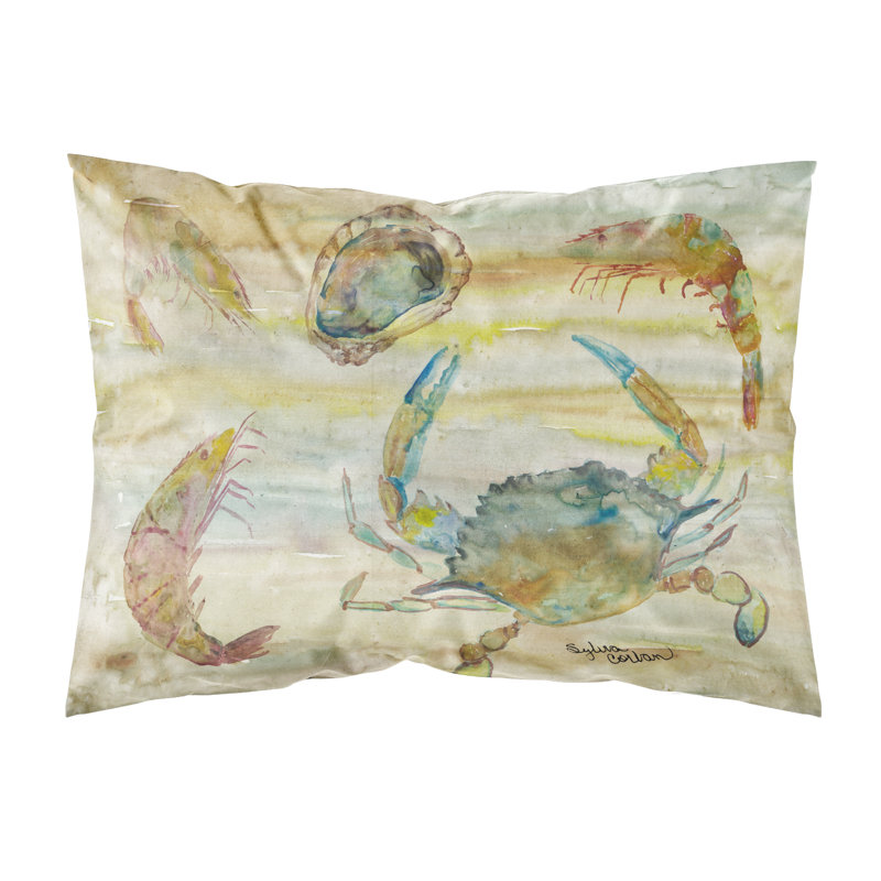  Taie d'oreiller crabe, crevette et ciel huître
