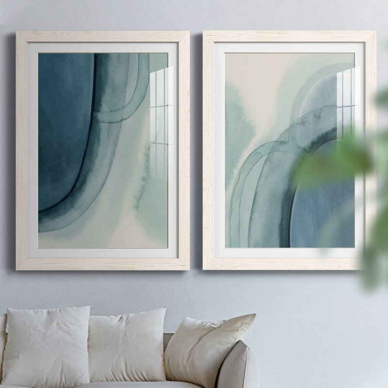 " Spools I " 2 - Pieces, 31.5" H x 47" W x 1.5" D, White Framed Paper, White
