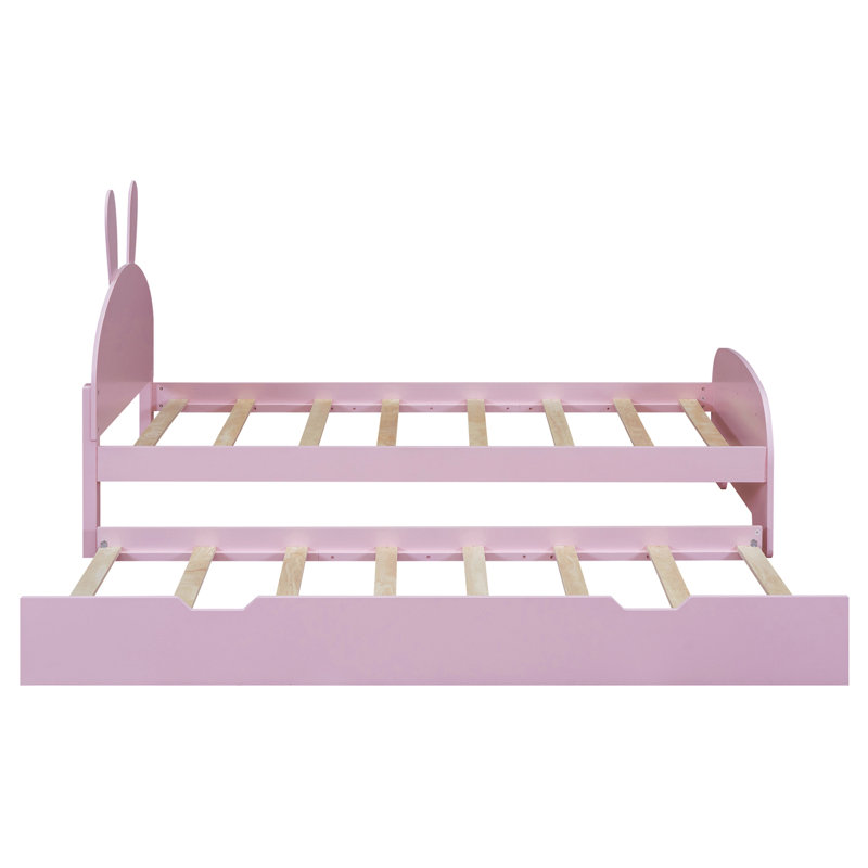 Tête de lit et lit gigogne Glenda, Rose