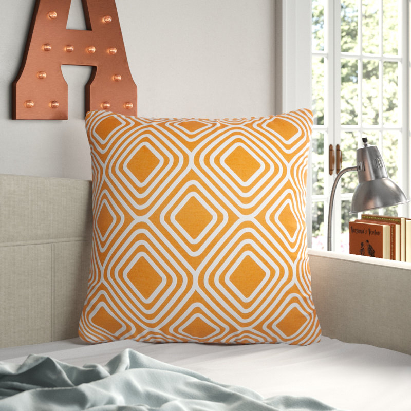 Ballina Cotton Throw Pillow, 18" H x 18" W x 4" D, Dark Blue