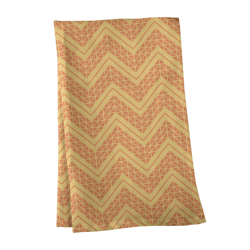Stephenie Tea Towel Kitchen Towel, Light Orange/Yellow, Cotton Twill
