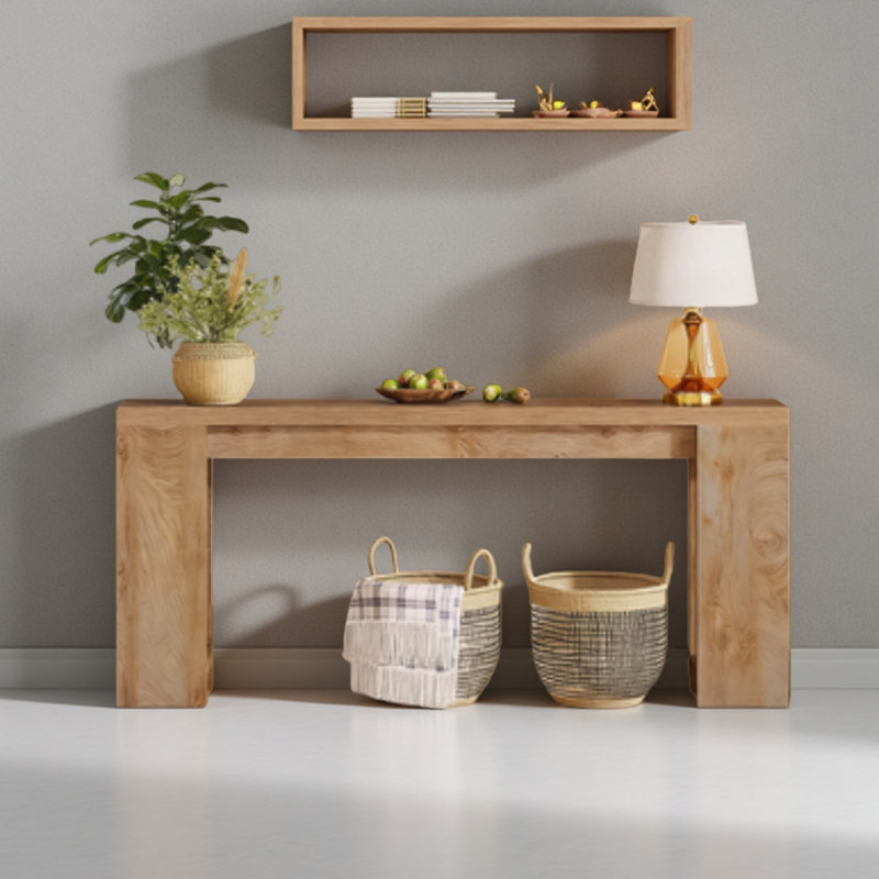 Wood Console Table, Farmhouse Sofa Table Entryway Table, Brown