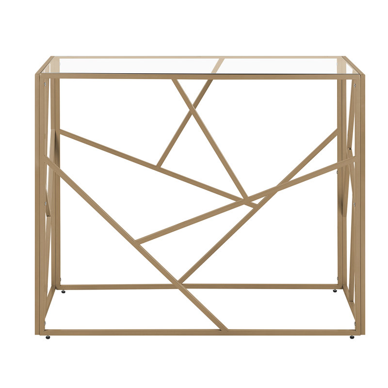 Emmalee 100cm Glass Top Console Table, Gold