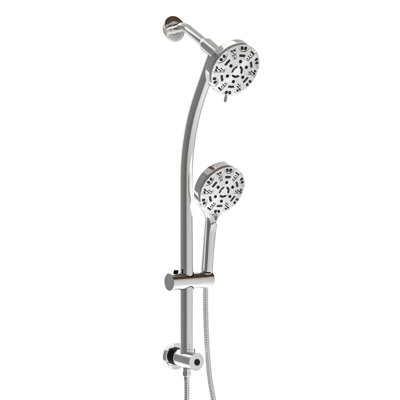 Pomme de douche 4,7 po et double douche à main 8 po, joint, ensemble de tête en plastique avec grande pomme de douche, 8 modes,