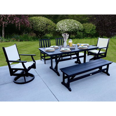 LuXeo Tuscany Sling Swivel Dining Set (6-Piece)