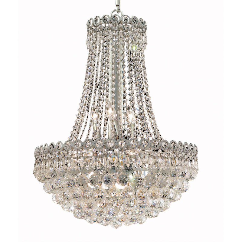 Lustre empire unique à 11 lumières Zoila, Chrome