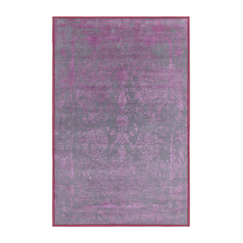 Tapis mauve à motif floral, Rectangle 4 pi x 6 pi