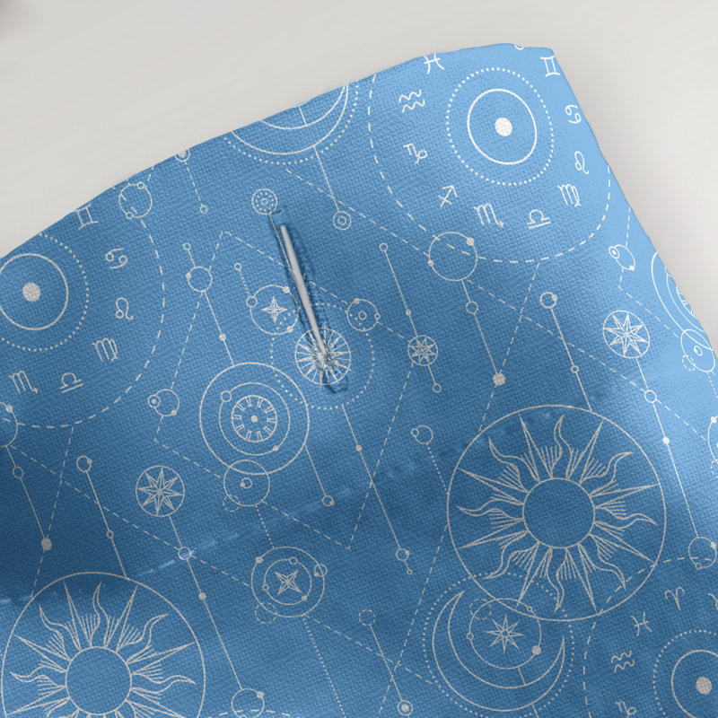 Rideau de douche simple astrologie, Bleu