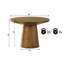 22 po Table de bout ronde en bois d'hévéa avec base à piédestal, noyer, plateau biseauté, pour espace de vie contemporain-976855577-976855578