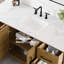 Meuble-lavabo en chêne Burtch l 60 po x P 22 po avec comptoir en pierre blanche Arabescato
