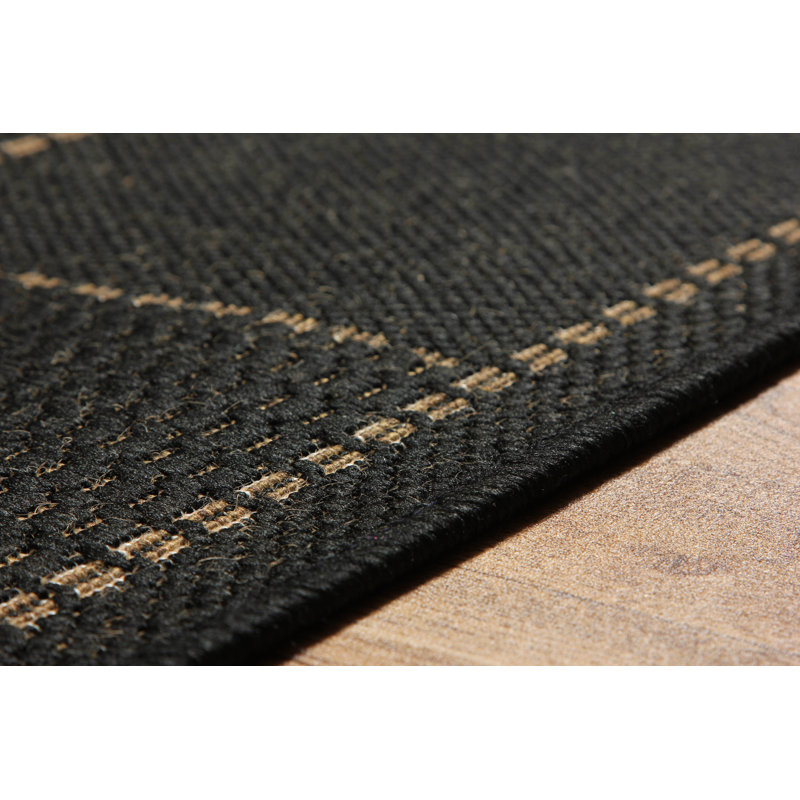 Minas Black Rug, Rectangle 60 x 110cm