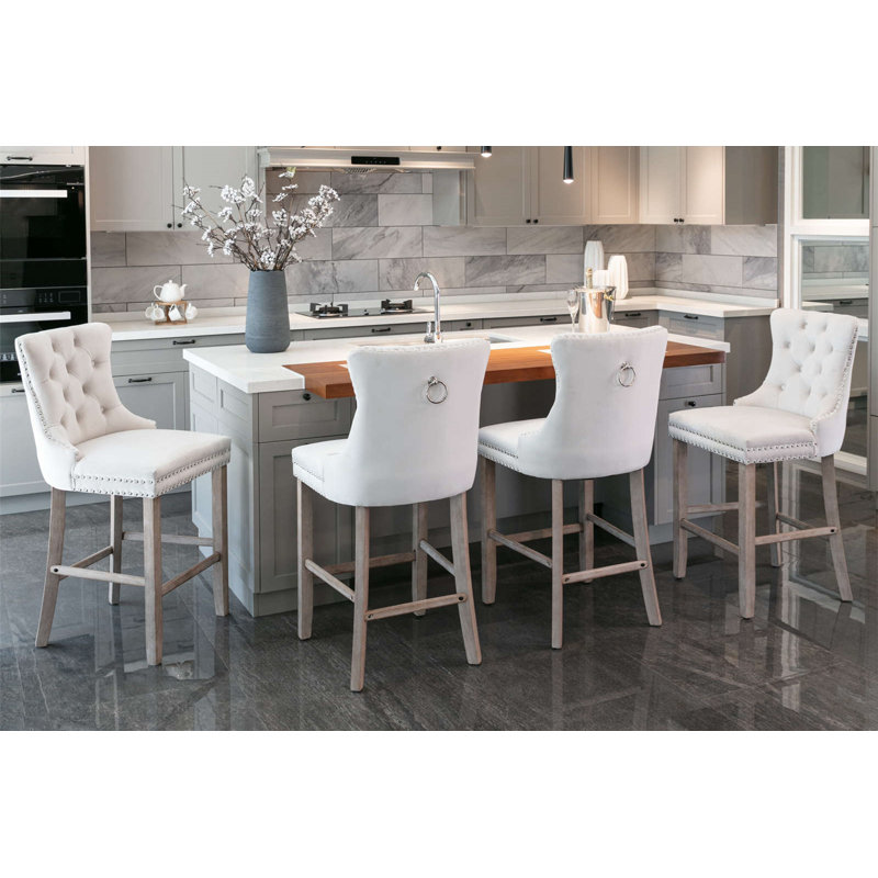 Upholstered Counter Stool, Cream