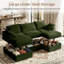 Canapé modulaire 107 po avec 2 repose-pieds, canapé moderne minimaliste rembourré en U pour salon, canapé d'angle à assise profonde avec rangement sous le siège, assemblage facile requis-256616546