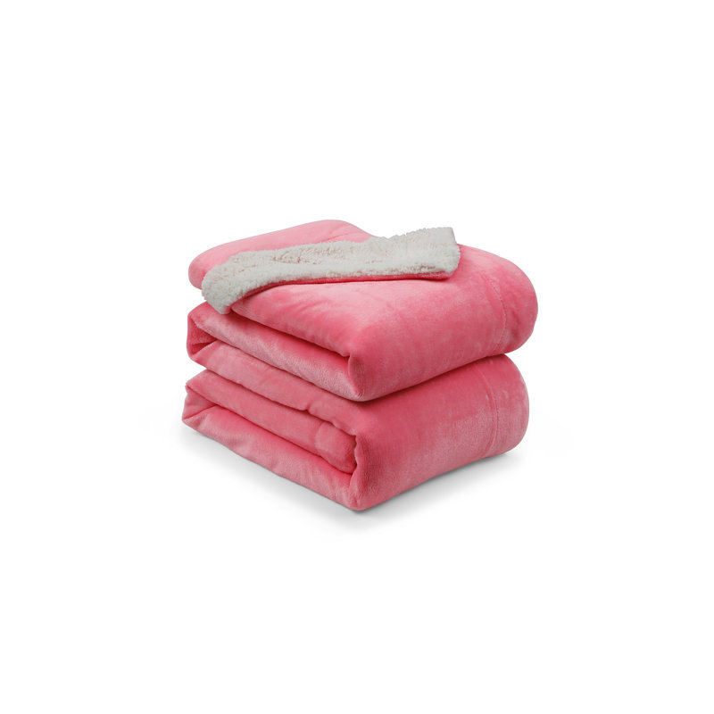 Couverture en sherpa, Double / Grand, Rose